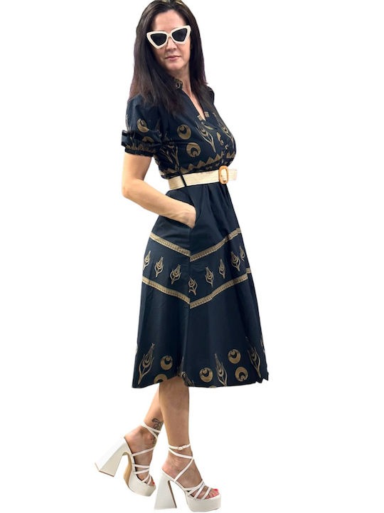 Summer Midi Evening Dress Black