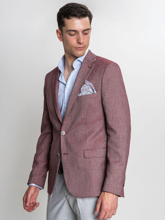 71 Men's Suit Jacket Slim Fit Burgundy