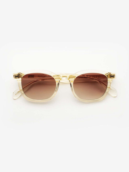 Gast Anima Sunglasses with AN11 Champagne Transparent Plastic Frame and Brown Gradient Lens