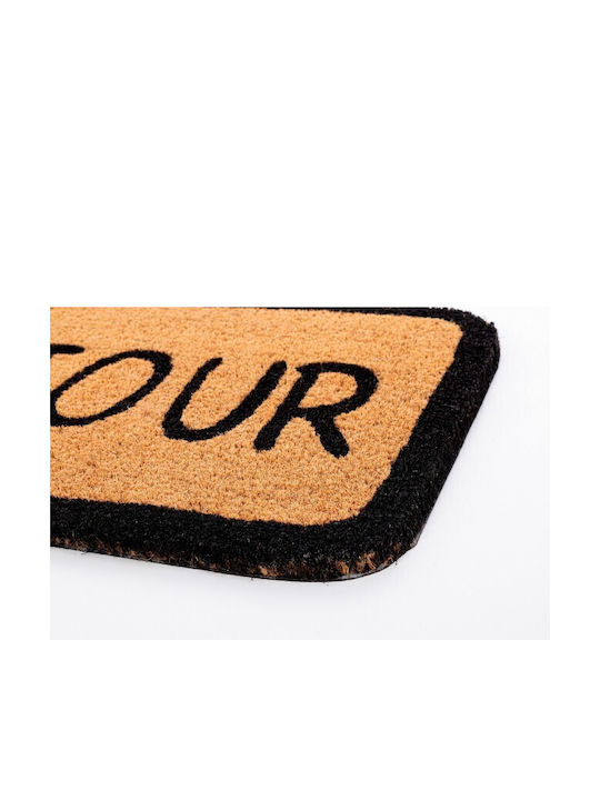 Bizzotto Coconut Fiber Doormat Bonjour Bubble Brown 40x60cm
