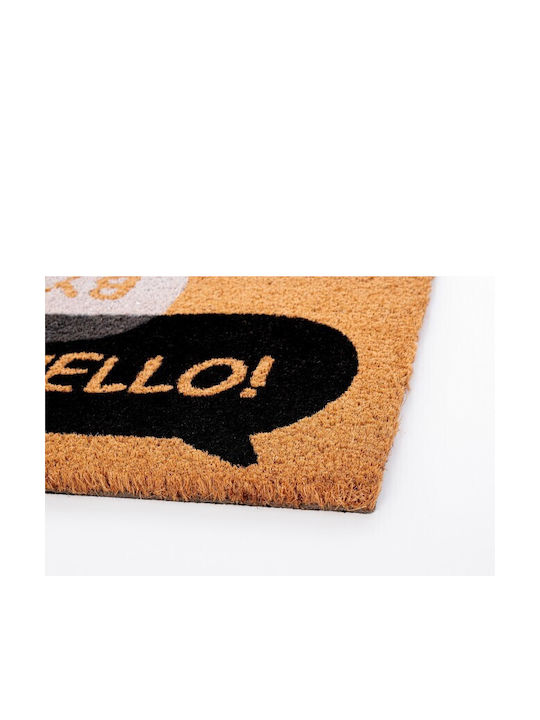 Bizzotto Entrance Mat made of Coir Hello-Bye Bye Brown 40x60cm