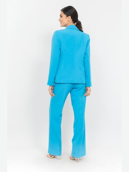 Donna Martha Women's Crepe Blazer Light Blue