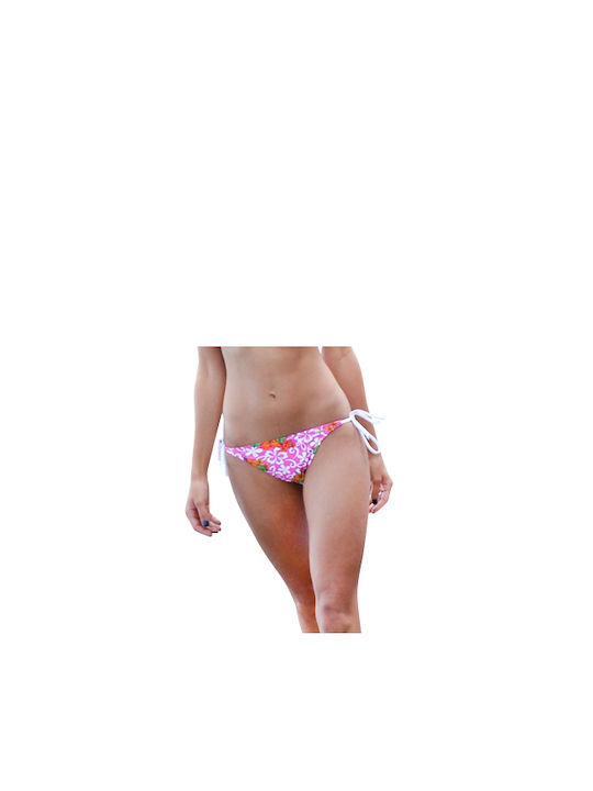 Set Bikini Triunghi Floral Fuchsia