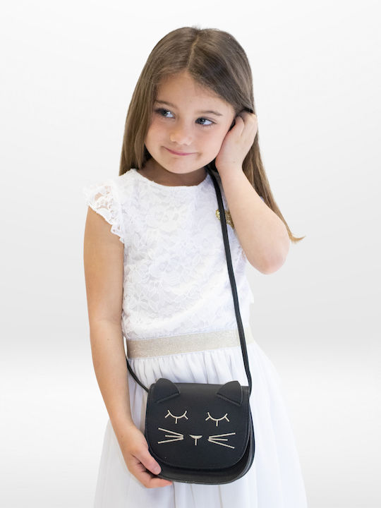 Yuko.B Kinder Rucksack Umhängetasche Schwarz 14cmx4.5cmx15cmcm
