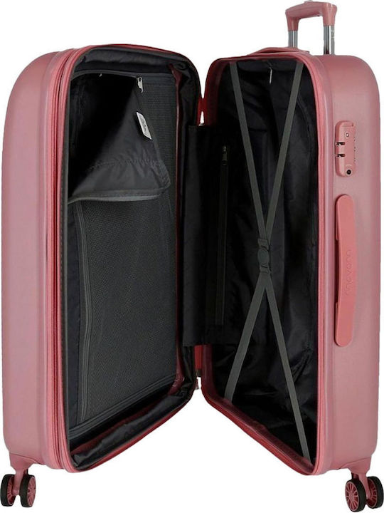 Movom Riga Große Hartschale Reisekoffer Rosa mit 4 Rädern Höhe 70cm