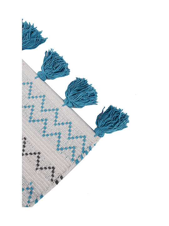 Dizas Rug Rectangular Cotton Light Blue