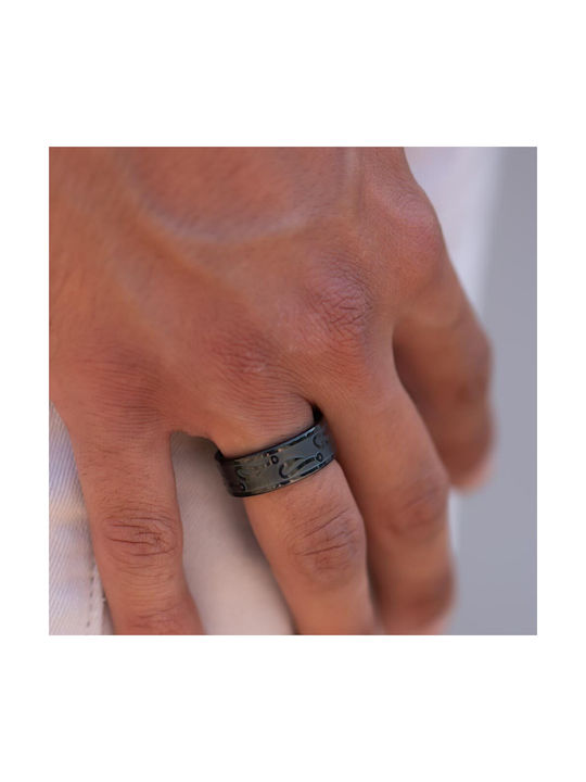 Piercing.gr Herren Ring aus Stahl Vergoldet