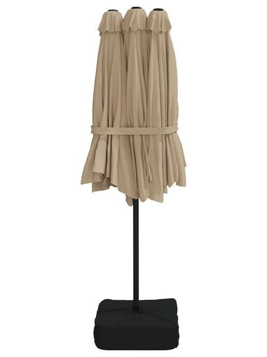 Square Aluminum Garden Parasol Brown 4.49x2.65xHeight 2.45m