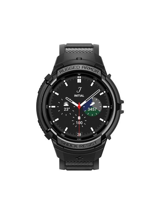 Spigen Rugged Armor Pro σε Μαύρο χρώμα για το Galaxy Watch6 Classic 43mm