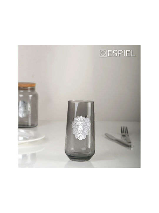 Espiel Jungle Lion Glas Whiskey aus Glas Silver 425ml