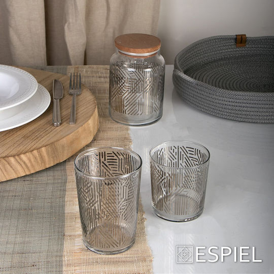 Espiel Labyrinth Set of Glasses Water made of Glass in Silver Color 510ml 6pcs