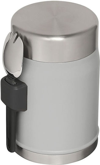 Stanley The Legendary Food Jar and Spork Δοχείο Φαγητού Inox Θερμός Ασημί με Χωρίσματα 400ml