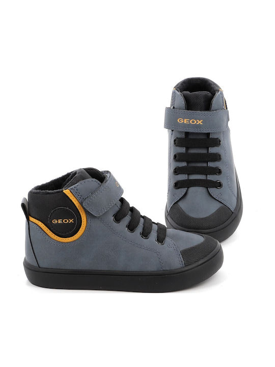 J Gisli Anatomical Leather Kids Boots with Velcro Gray