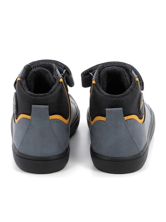 J Gisli Anatomical Leather Kids Boots with Velcro Gray