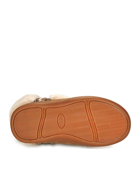 Suede Kids Boots with Zipper Tabac Brown