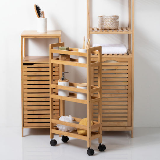 5Five Wooden Kitchen Trolley 3 Tiers Brown 36x15x74.4cm