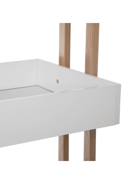 Wooden Kitchen Trolley 4 Tiers White 41x31x88cm