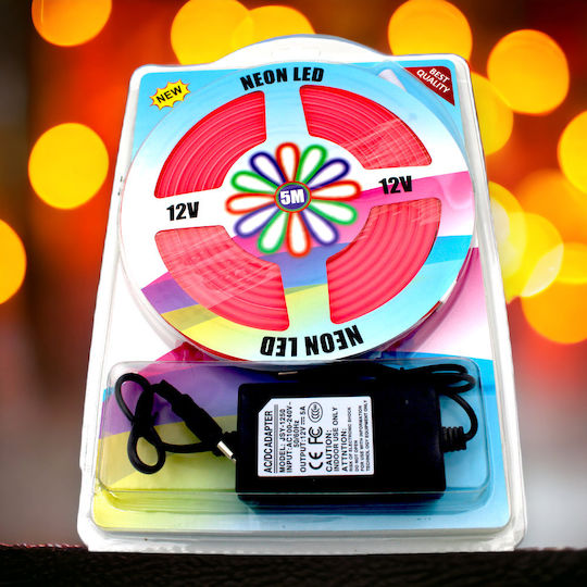 Ταινία LED Neon 12V Ροζ Φως 5m Neon Flex