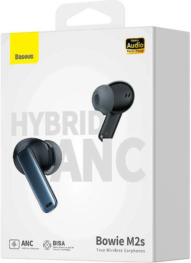 Baseus Bowie M2s In-Ear Bluetooth-Freisprecheinrichtung Kopfhörer mit Ladeetui Schwarz