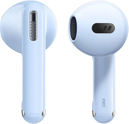 Baseus Bowie WX5 Earbud Bluetooth Handsfree Ακουστικά με Θήκη Φόρτισης Μπλε