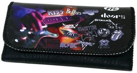 Monte Rock Legends Tobacco Pouch from Black Artificial Leather with Button Closure 16x8.5cm