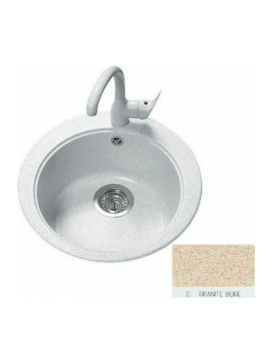 Sanitec Classic Drop-In Spüle aus Verbundgranulat B48xT48cm granite beige