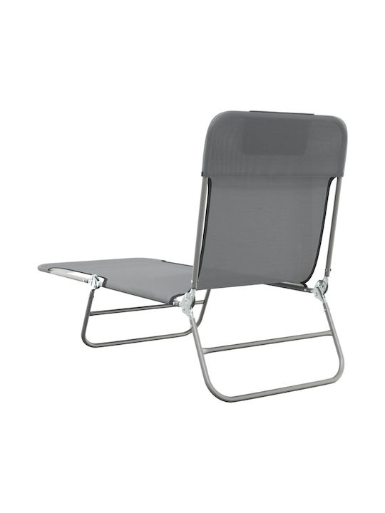 Liegestuhl Metallisch mit Textilene-Stoff Gray 2Stück 135x54.5x87cm.