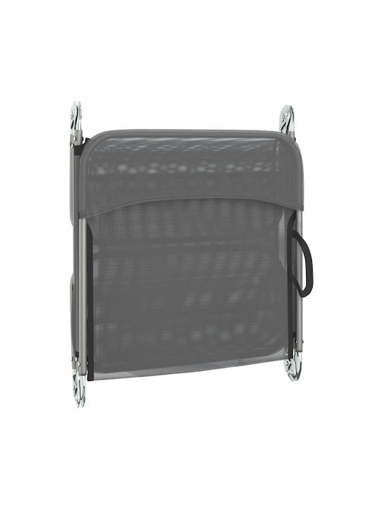 Liegestuhl Metallisch mit Textilene-Stoff Gray 2Stück 135x54.5x87cm.
