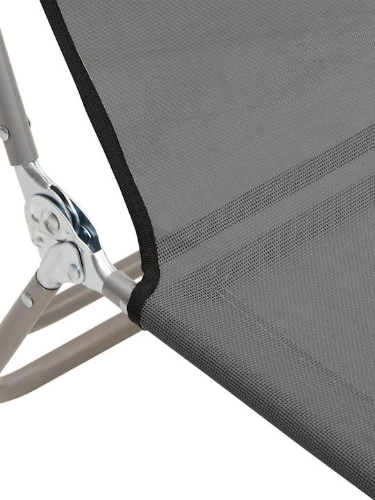 Liegestuhl Metallisch mit Textilene-Stoff Gray 2Stück 135x54.5x87cm.