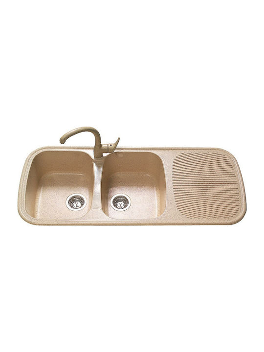 Sanitec Classic Drop-In Chiuvetă din Granit Sintetic L116xW50cm albastru granit