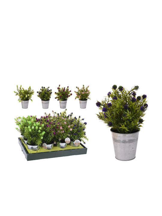 Zaros Plantă Artificială în Ghiveci Mic Αγριολούλουδο Green 26cm 1buc