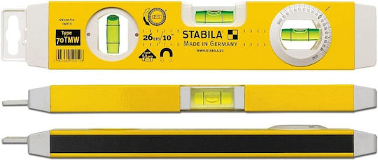 Stabila 14010 Spirit Level Aluminum Magnetic 26cm with 3 Eyes