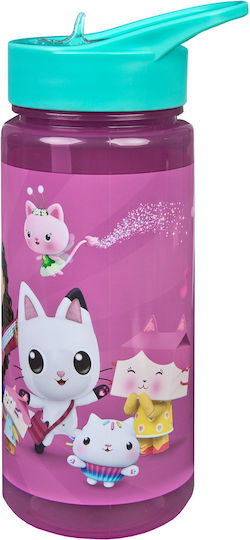 Scooli Sticlă Pentru Copii Din Plastic Cu Pai Violet 500ml