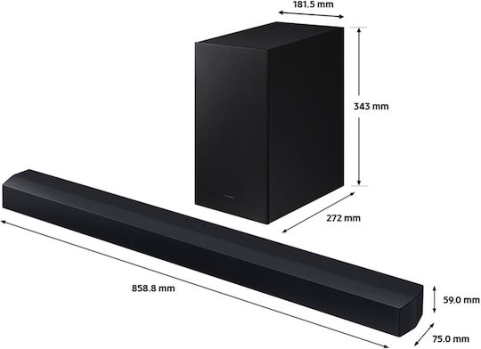 Samsung Soundbar 2 Bluetooth and HDMI 40W with Remote Control Black HW-C400/EN