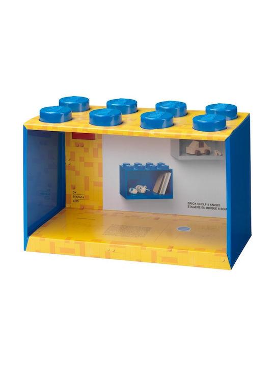 Kinderregale Box Regal Wand Landschaft 8 Studs Boden Blau 31,8x15,9x21,1cm