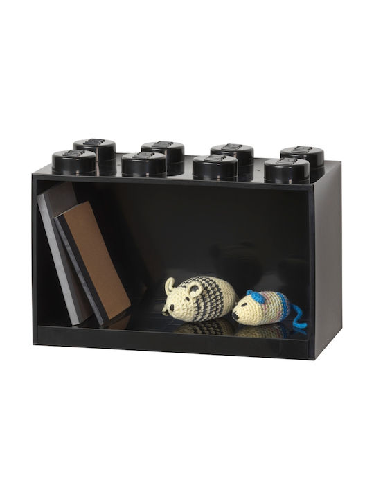 Παιδικό Ράφι Κουτί Mural 8 Studs Δαπέδου Black 32x16x21εκ.