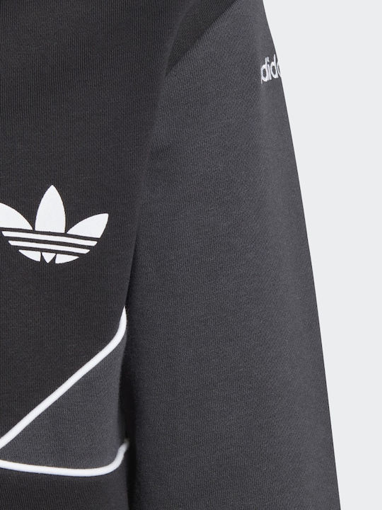 Kids Sweatshirt with Hood and Pockets Black Adicolor