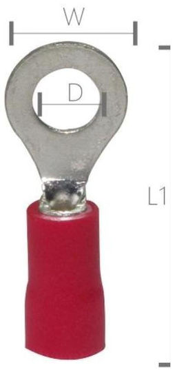 Elvhx Insulated Ring Terminal Red 100pcs 1201