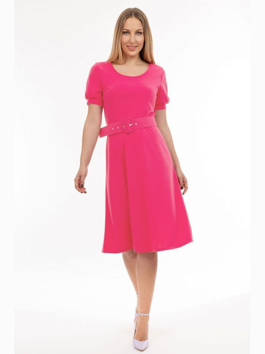 BelleFille Summer Midi Dress Fuchsia