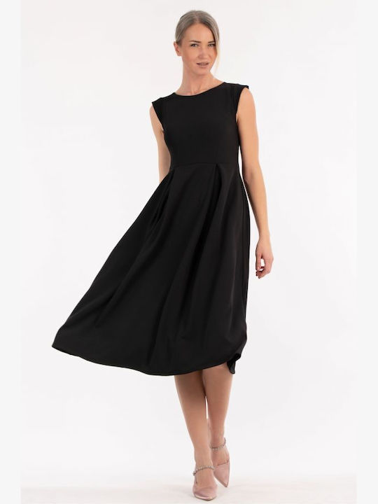 BelleFille Midi Dress for Wedding / Baptism Black