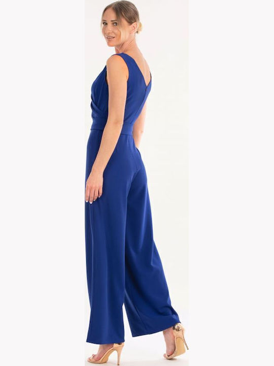 Damen Ärmellos Einteiler Anzug Blau