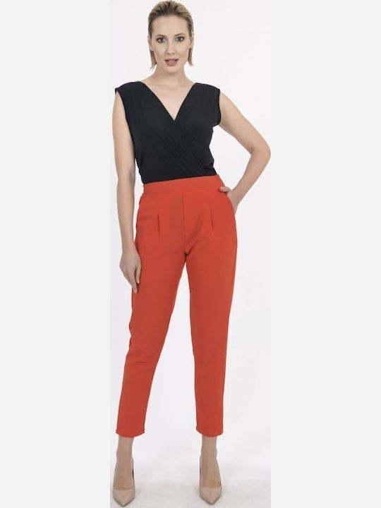 Damen Stoff Hose Rot