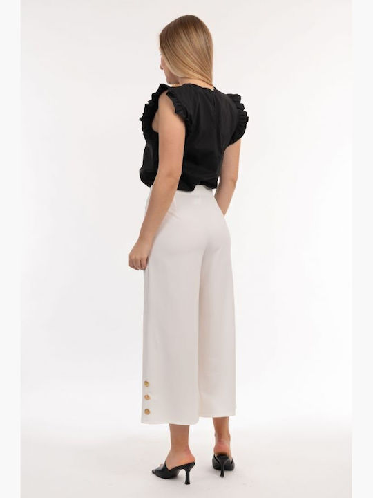 Damen Stoff Hose Weiß