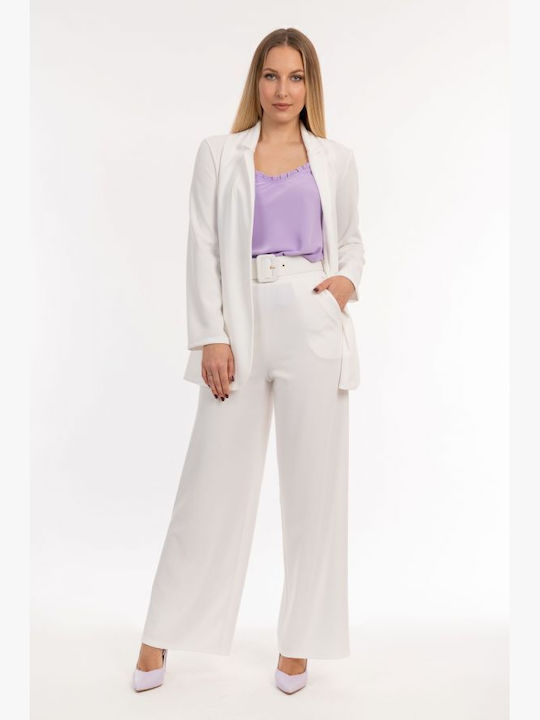 Women's Fabric Trousers White