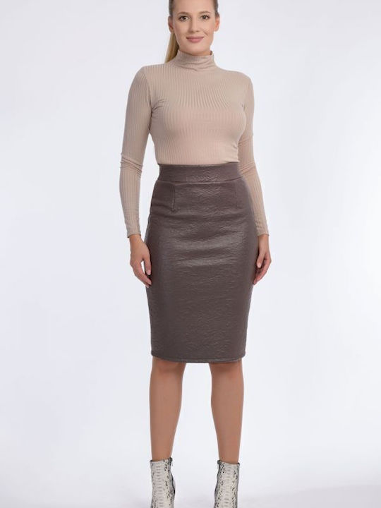 Damen Bluse Langärmelig Rollkragenpullover Beige