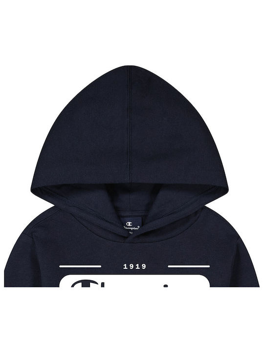 Champion Kids Sweatshirt with Hood and Pocket Navy Blue