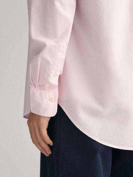 Long-sleeved Cotton Shirt Pink