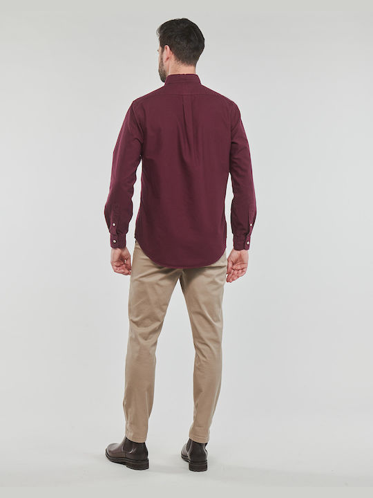 Ralph Lauren Long-sleeved Cotton Shirt Burgundy