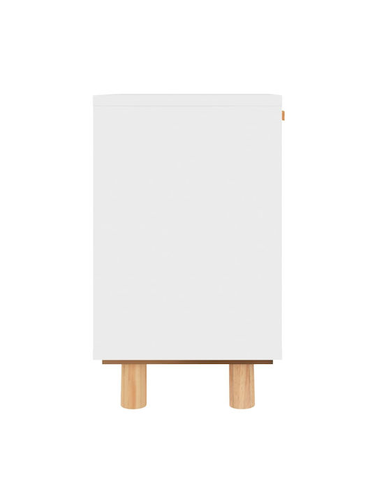 Bedside Table from Solid Wood Beige 40x30x50cm