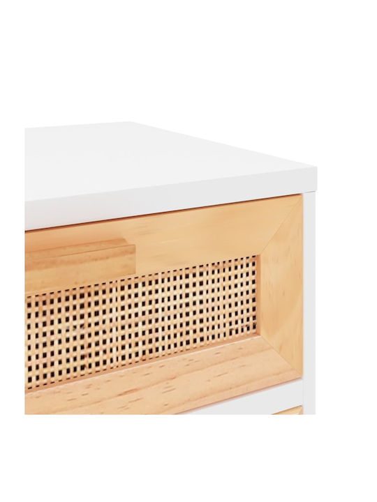 Bedside Table from Solid Wood Beige 40x30x50cm
